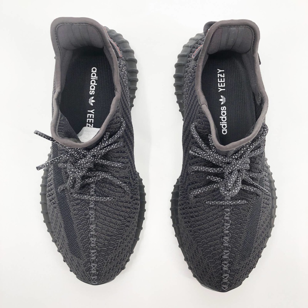Adidas Yeezy Boost 350 V2 Static Black Non-Reflective Running Shoes 9 - Picture 6 of 12
